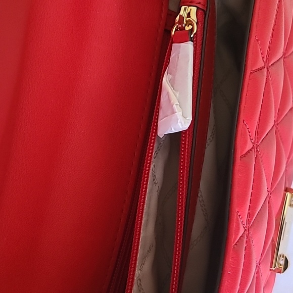 Michael Kors Red Quilted Crossbody Bag - Picture 9 of 12